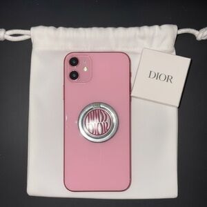 Dior Limited Miss Dior Silver/Pink Phone Ring Holder NWT